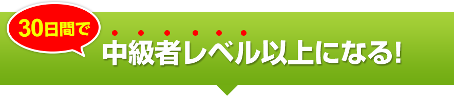 30日間で、中級者レベル以上になる！ 